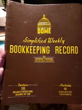 Vintage Dome Simplified Weekly Bookkeeping Record No 600 Unused Ledger brown picture