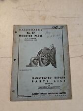Vintage 1955 Massey-Harris 37 Mounted Plow Illustrated Repair Parts List  picture