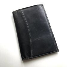 Vintage ST DENNIS Black Leather Pocket Bifold Organizer Padfolio picture