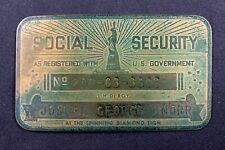 Vintage Metal Social Security ID Card picture
