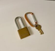 Vintage Master Lock Padlock - Long Shackle - Pure Brass Body - 2 Keys - #576 DLH picture