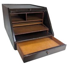Vintage WERNICKE Wood Stationary Cabinet Brass Knobs Desktop Storage Lawyer picture
