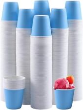 600 Pack 3 Oz Disposable Paper Cups Hot Cold Beverage Drinking Cup Small Blue picture