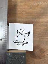 Vintage Winking Owl Letterpress Printer Block Stamp picture