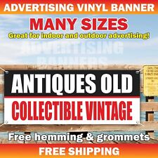 ANTIQUES OLD COLLECTIBLE VINTAGE Advertising Banner Vinyl Sign shop coin rarity picture
