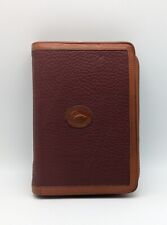 Dooney And Bourke Vintage Address Book Leather Maroon Brown Trim Zip Around picture