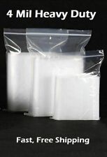 Clear Zip Seal Plastic Bags Heavy Duty 4Mil Reclosable Top Lock Zipper Baggies picture