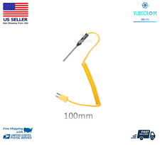 100mm K-Type Thermocouple Probe Digital Thermometer Steel Sensor Spiral Cable picture