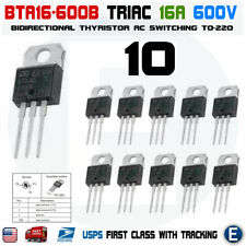 10pcs Thyristor BTA16-600 Triac BTA16-600B 16A 600V TO-220 USA picture