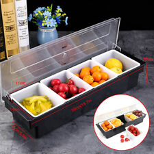 3/4/5 Compartments Condiment Dispenser Chilled Server Caddy Food Tray Salad Bar  picture