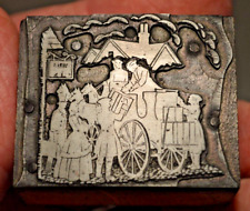 Stage Coach at the INN - Vintage Letterpress Printer's Block picture