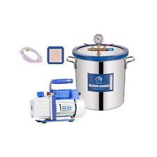 5 Gallon Tempered Glass Vacuum Chamber with 5 CFM 1/3HP Single Stage Vacuum P... picture