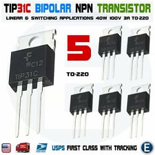 5pcs TIP31C NPN 3A 100V Power Transistor TO-220 Bipolar 40W TIP31 picture