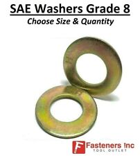 SAE Flat Washers Thru-Hardened Grade 8 Yellow Zinc (Choose Size & Qty) picture