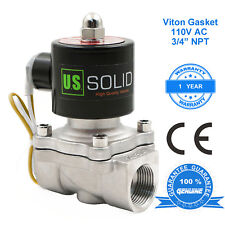 U. S. Solid 3/4'' Stainless Steel Electric Solenoid Valve 110VAC Normally Closed picture