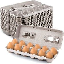 MT Products Blank Natural Pulp Egg Cartons | Holds 12 Eggs - Pack of 25 picture