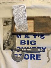 Vintage Brown & Sharpe Micrometer Caliper with Wooden Box & Wrench #13 picture