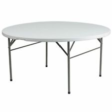 Flash Furniture Dad-154Z-Gg Round Wh 60Rnd Plastic Bi-Fold Table, 60.5