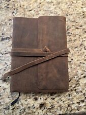 Handmade Rustic Leather Journal 6” x  5.5” with Tie Straps Vintage  picture