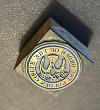 THe order of the golden circle -- vintage letterpress printing block picture