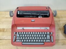 Red Vintage IBM Selectric Typewriter With Cover - Not Working, Read, Look picture