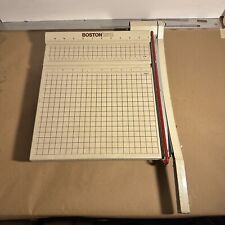 Vintage Boston 2612 Paper Cutter 12” Trimmer Heavy Duty Wood Metal Guillotine US picture