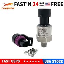 Universal Stainless Steel Oil Fuel Pressure Sensor 1/8 NPT with connector 150psi picture