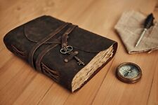 Vintage Genuine Leather Journal Deckle Edge Paper Handmade Leather bound Journal picture