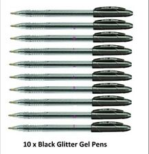 10 x Linc Shine Sparkled BLACK GLITTER Gel Pens 0.7 mm FINE Tip USA Seller picture