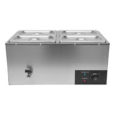 Electric Food Warmers 4-Pan Buffet Server with Lid and Tap 110V Stainless Steel picture