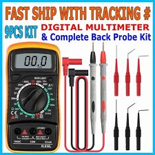Digital Multimeter Voltmeter + Back Probe Kit AC DC Ammeter Ohmmeter Tester picture